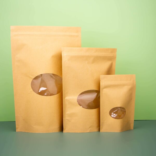 biodegradable stand up pouch with window