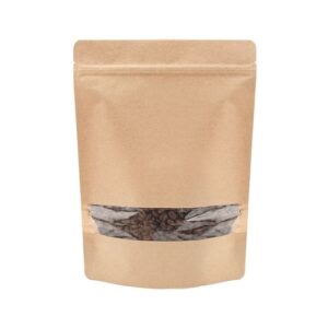 kraft stand up pouches with window wholesale