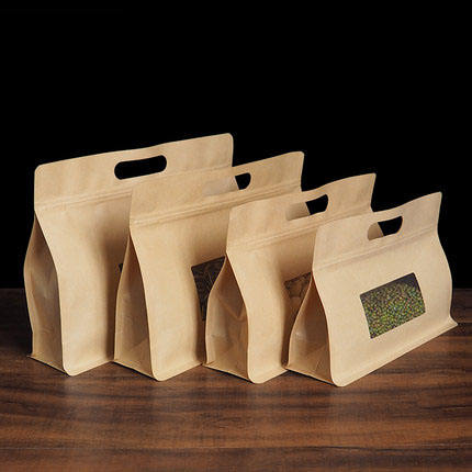 biodegradable flat bottom bags with window