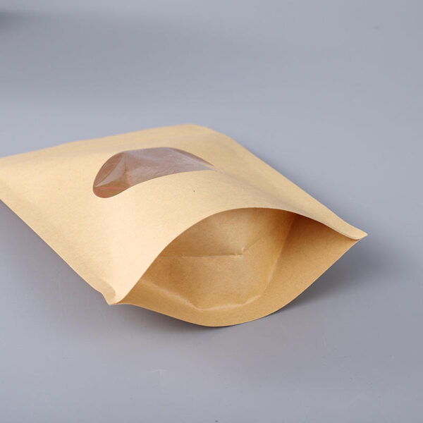 kraft stand up pouches with window supplier