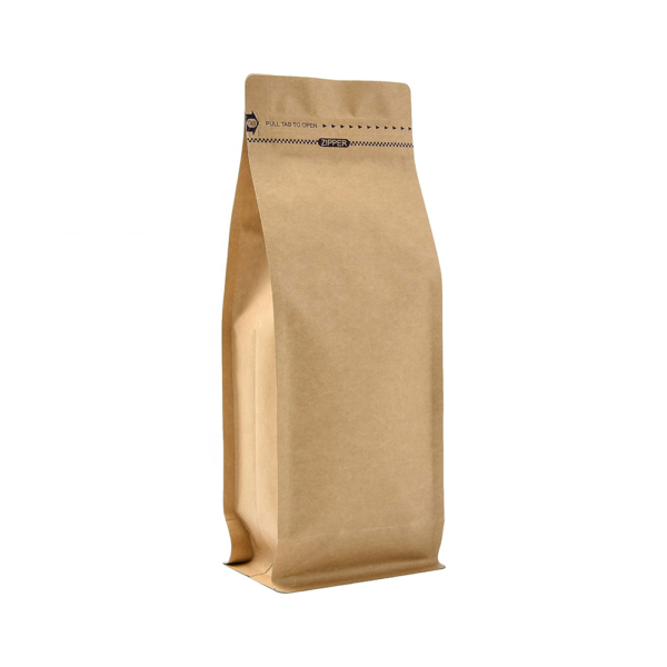 flat bottom kraft paper pouch