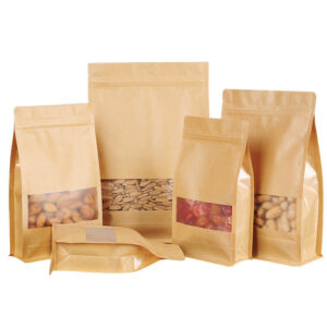 kraft paper ziplock bag with window