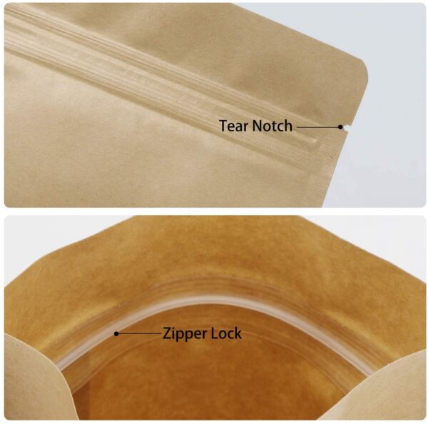 kraft paper ziplock bag with window wholesale