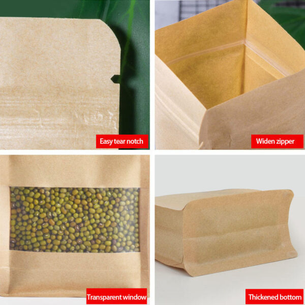 kraft paper ziplock bag with window factory