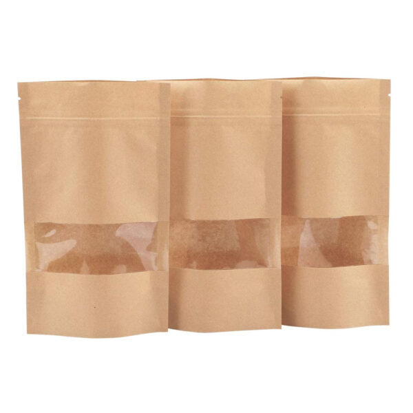 kraft paper standup pouch with window manufacturer