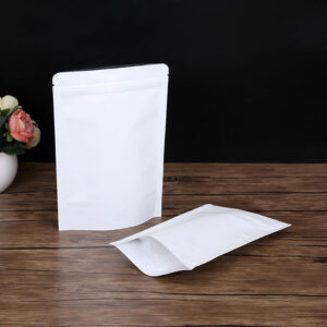 white kraft stand up pouch