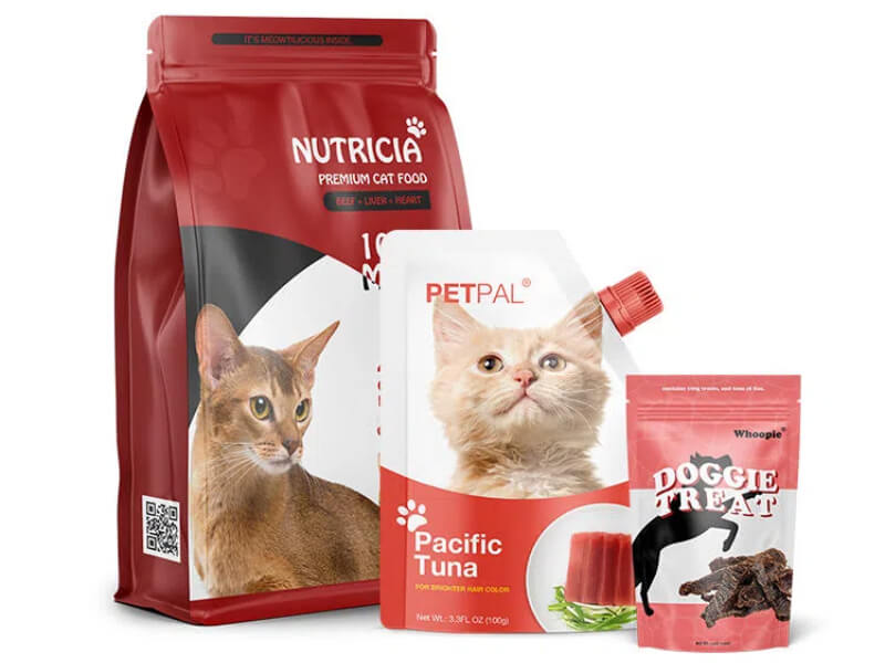 Pet food stand up pouches