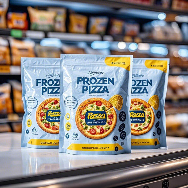 Custom stand up pouches for frozen pizza
