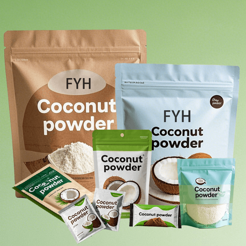 Coconut flour stand-up pouches with ziplock
