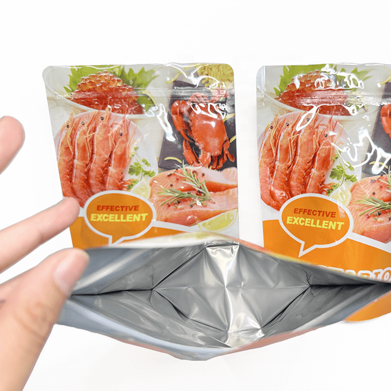 Custom printed resealable pouches for seafood
