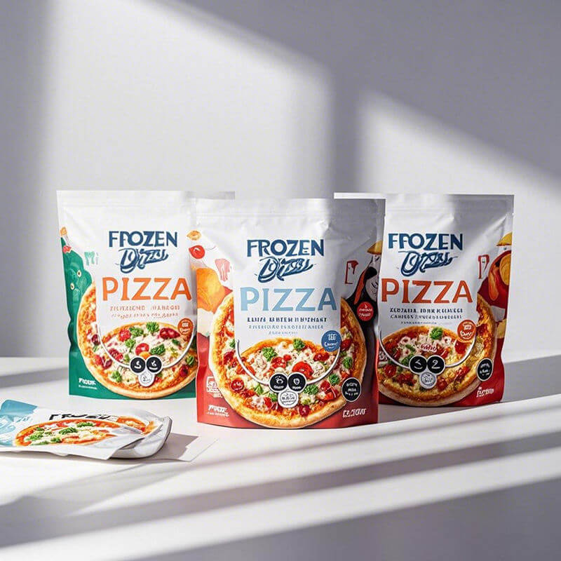 Frozen pizza stand-up pouches with SmartVent