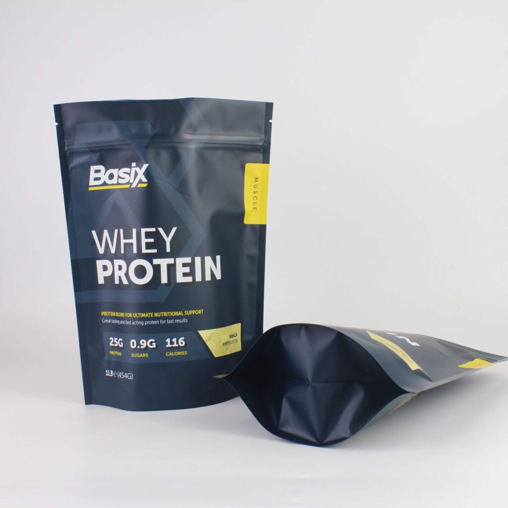 Custom stand up zip lock pouch measuring system