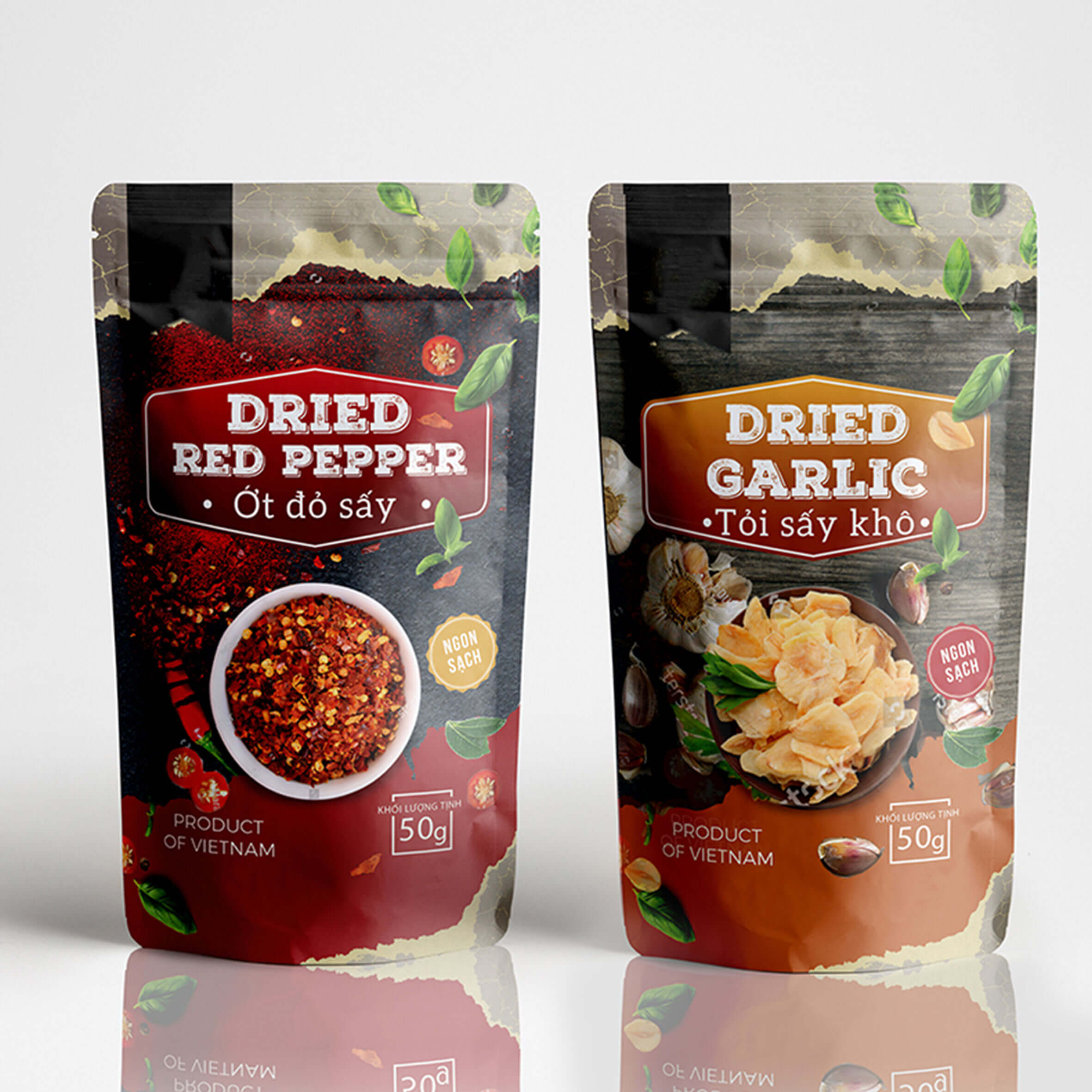 Dual-layer zipper spice packaging bags