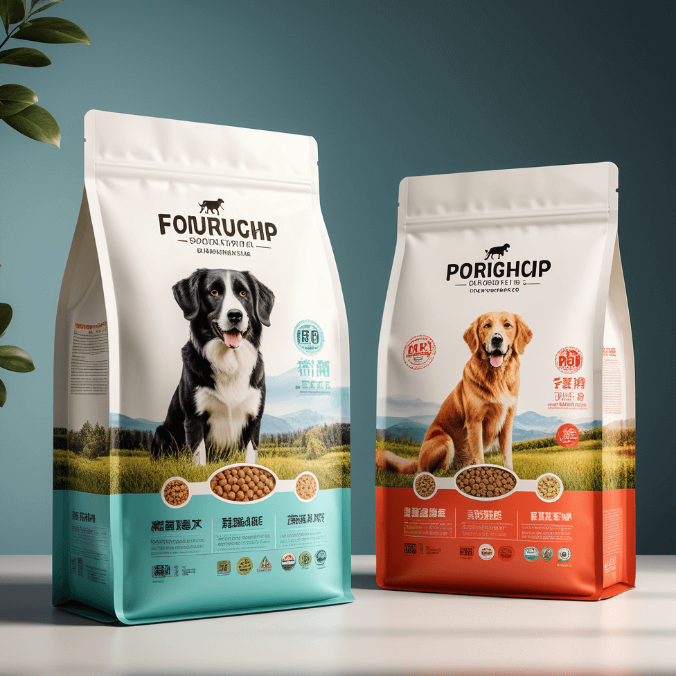 Nitrogen-flushed dog food pouches by professional stand up pouches manufacturer