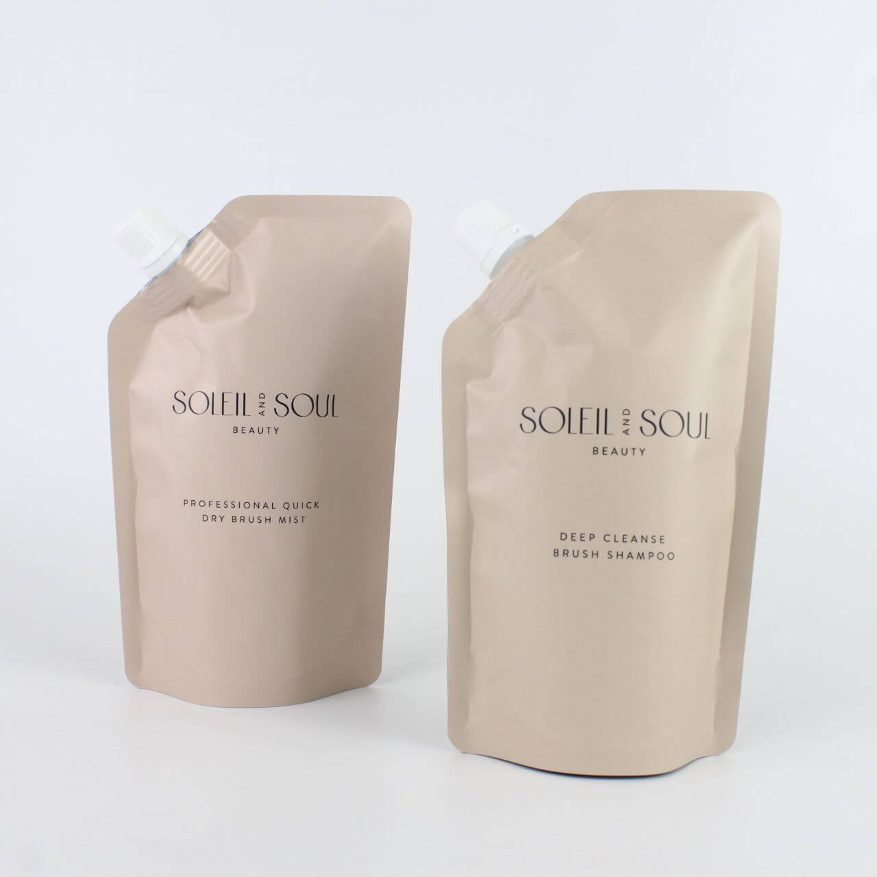 Luxury detergent packaging with metallic finish