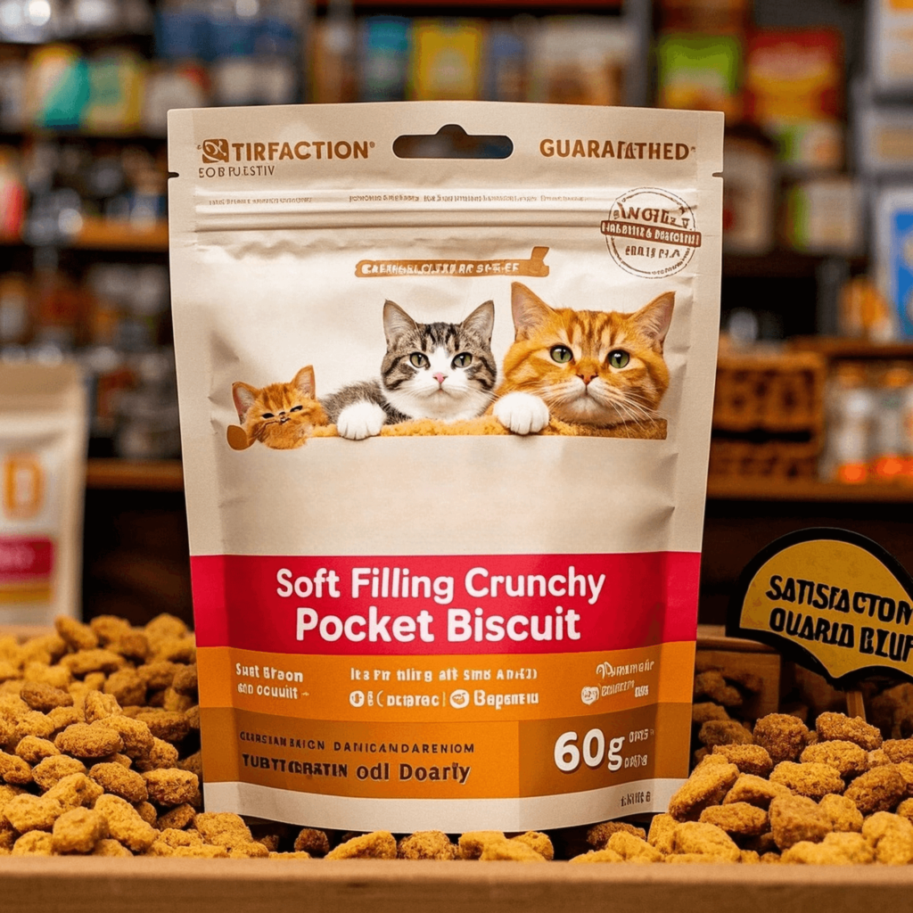 Child-resistant dog food pouch by certified manufacturer