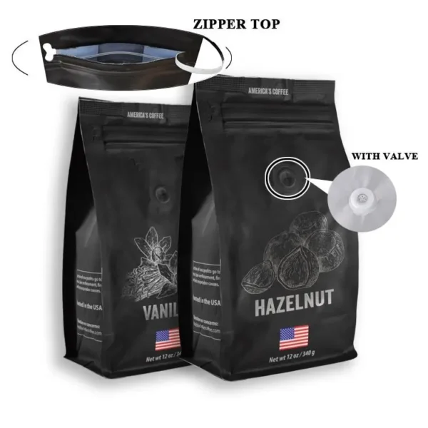 Custom Coffee Bags with Degassing Valve