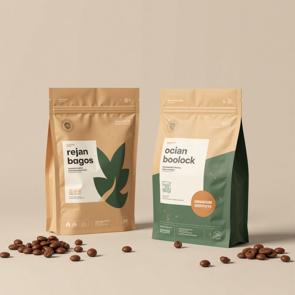 Kraft Paper 8 Side Seal Pouch