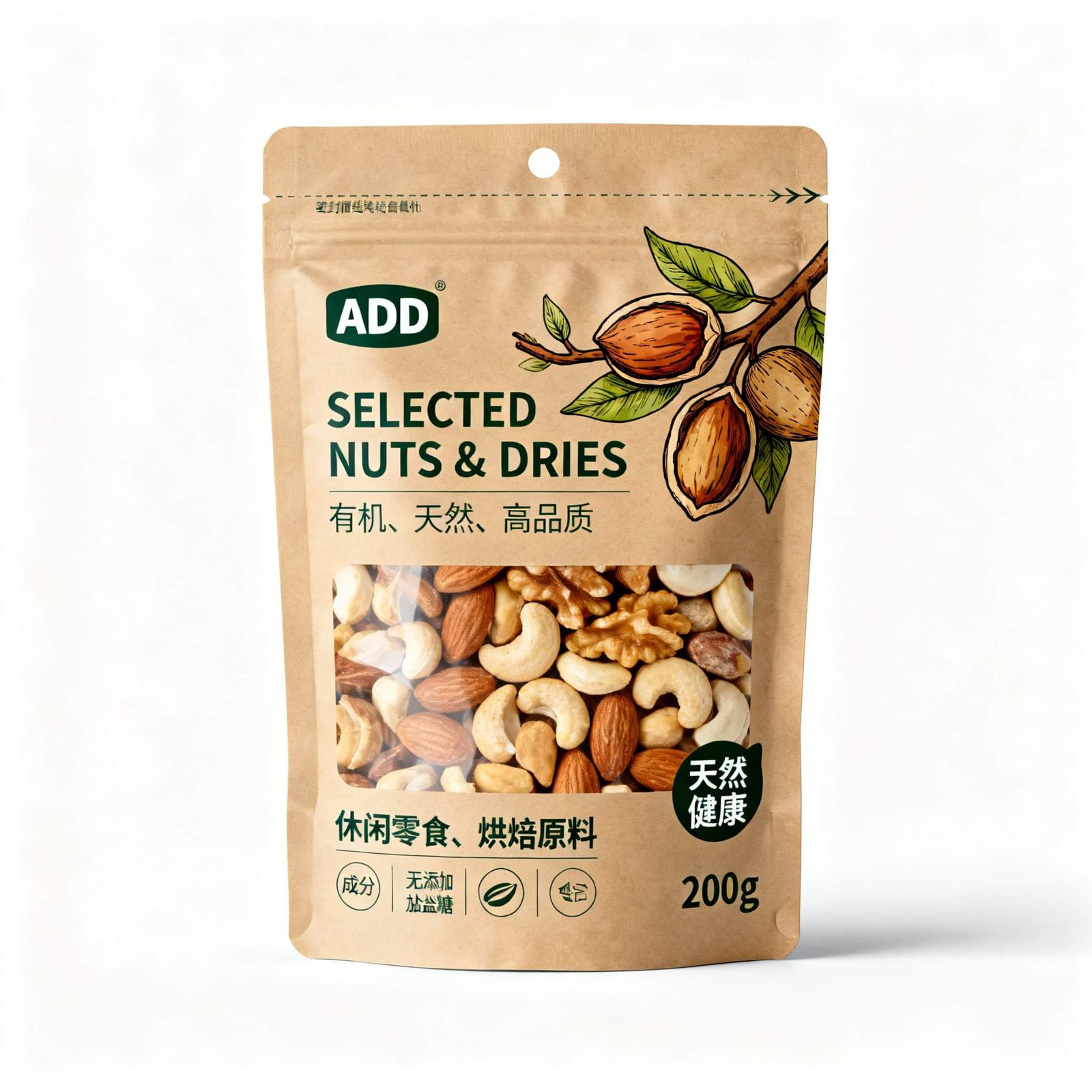 Stand up pouches for snack packaging