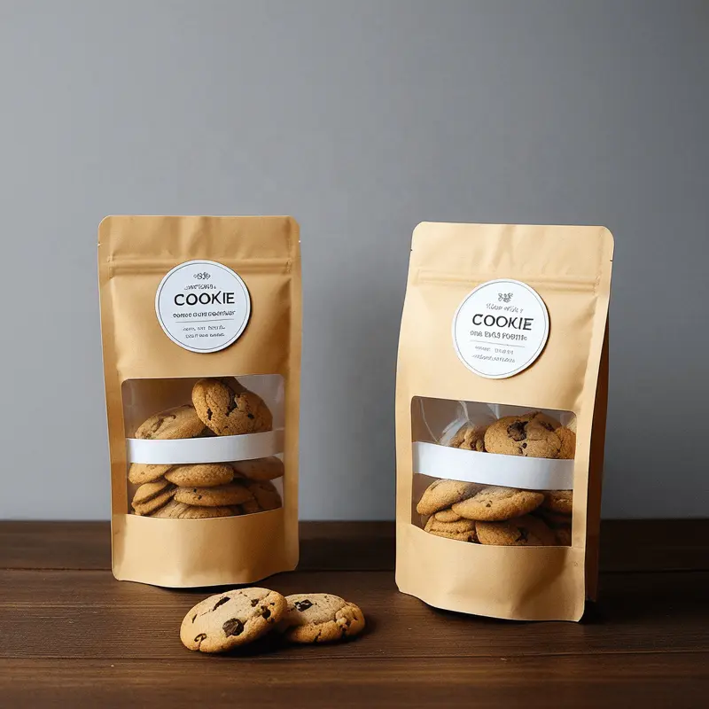Eco friendly cookie packaging with compostable features
