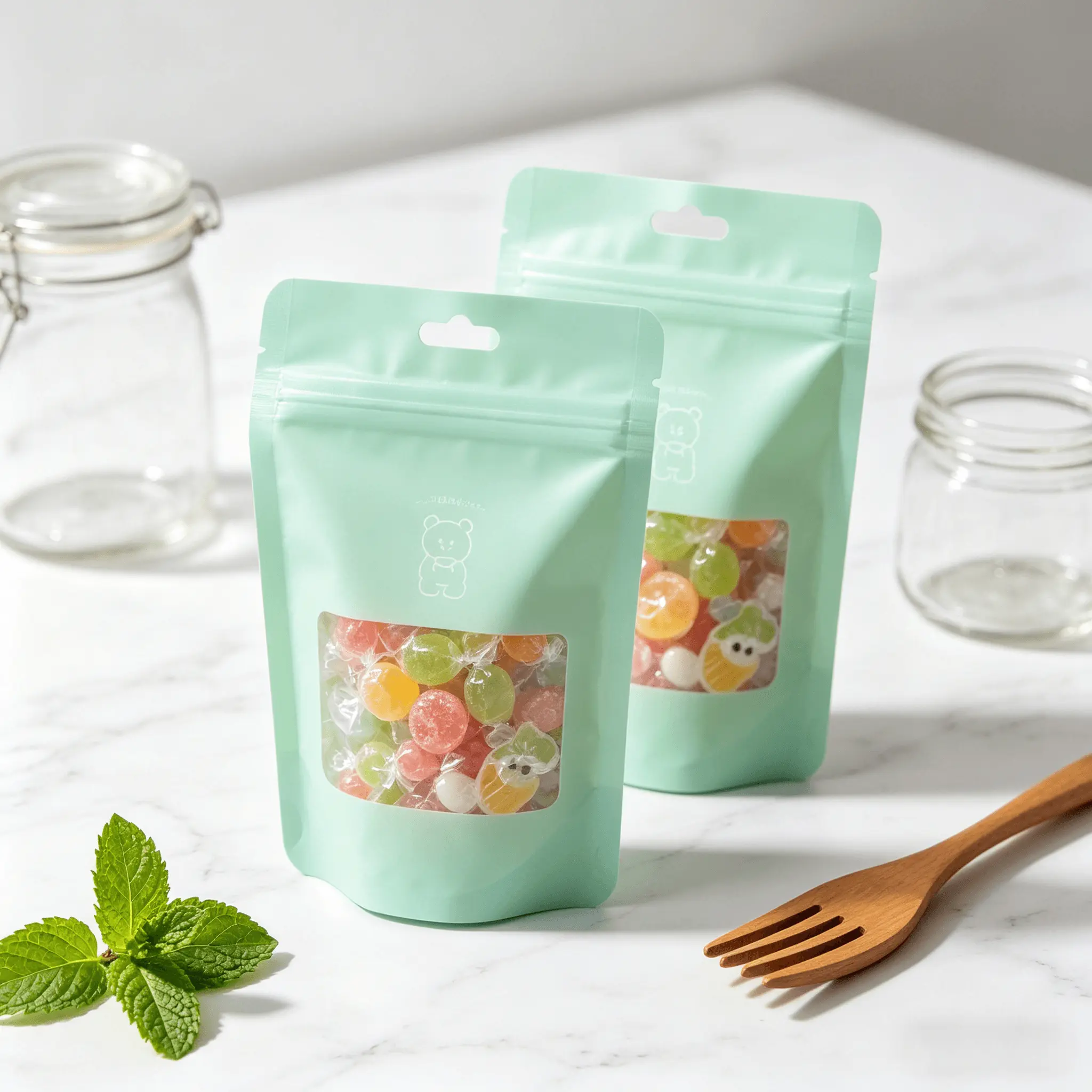 Eco friendly candy packaging recyclable structure