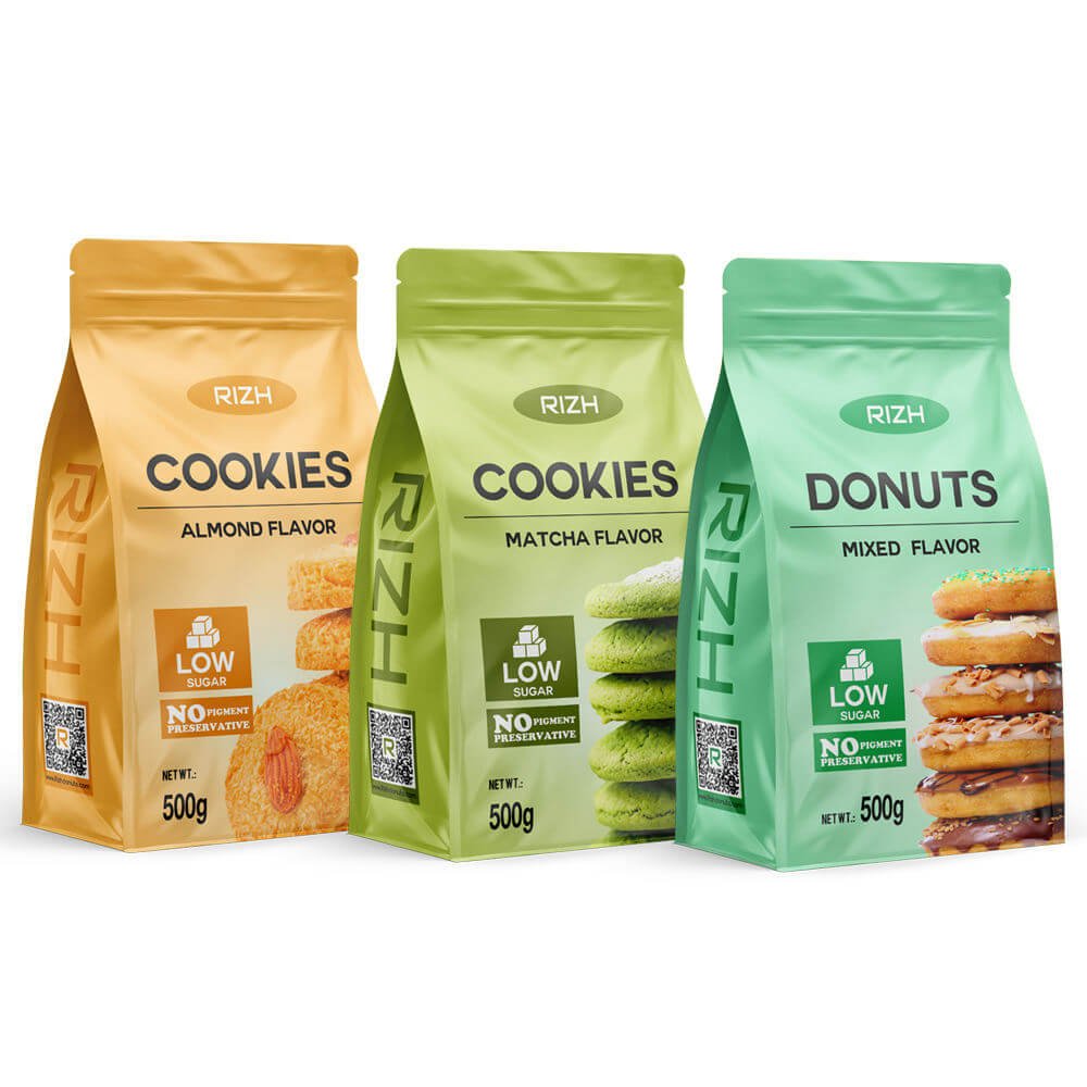 Flat Bottom Cookie Bag with large printing area and stable base