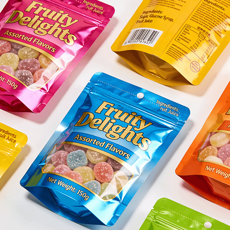 Gummy candy packaging resealable bag