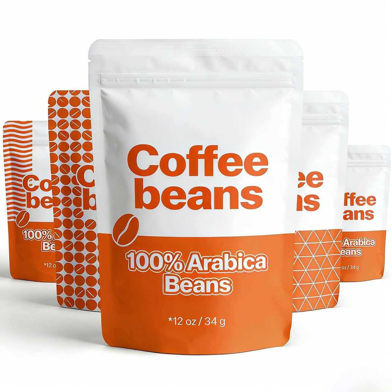 Printed coffee bag sample with custom artwork