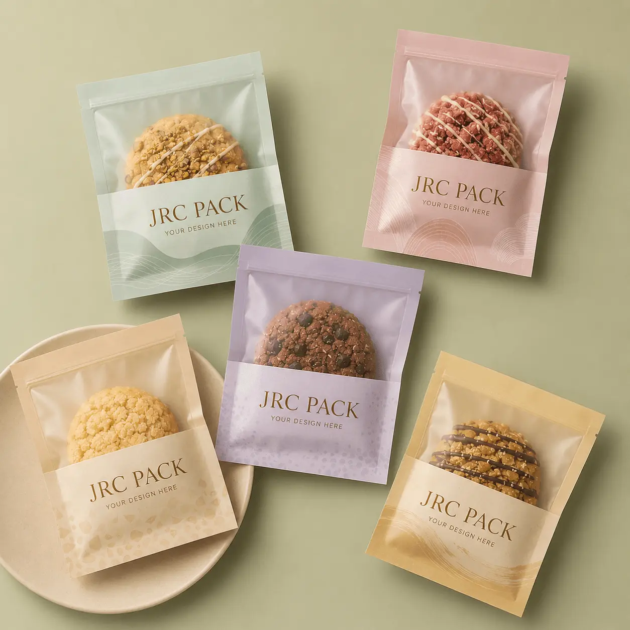 Printed biscuit bag detail showing high quality print