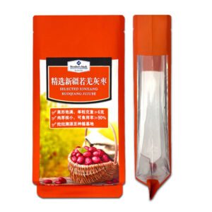 Four side seal pouch with a clear unprinted window panel so the product inside stays visible on shelf