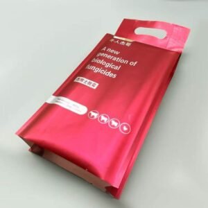 Kraft paper laminated four side seal pouch for natural and organic brand packaging