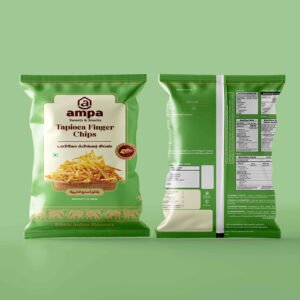 Custom printed center seal pillow pack for snacks with a full face printed front panel for VFFS packing lines