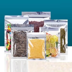 Resealable snack bag with a press-to-close zipper fitted above the pouch body