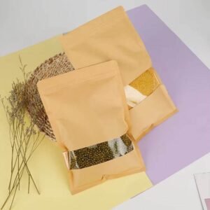 Clear transparent three side seal pouch showing the product through the film